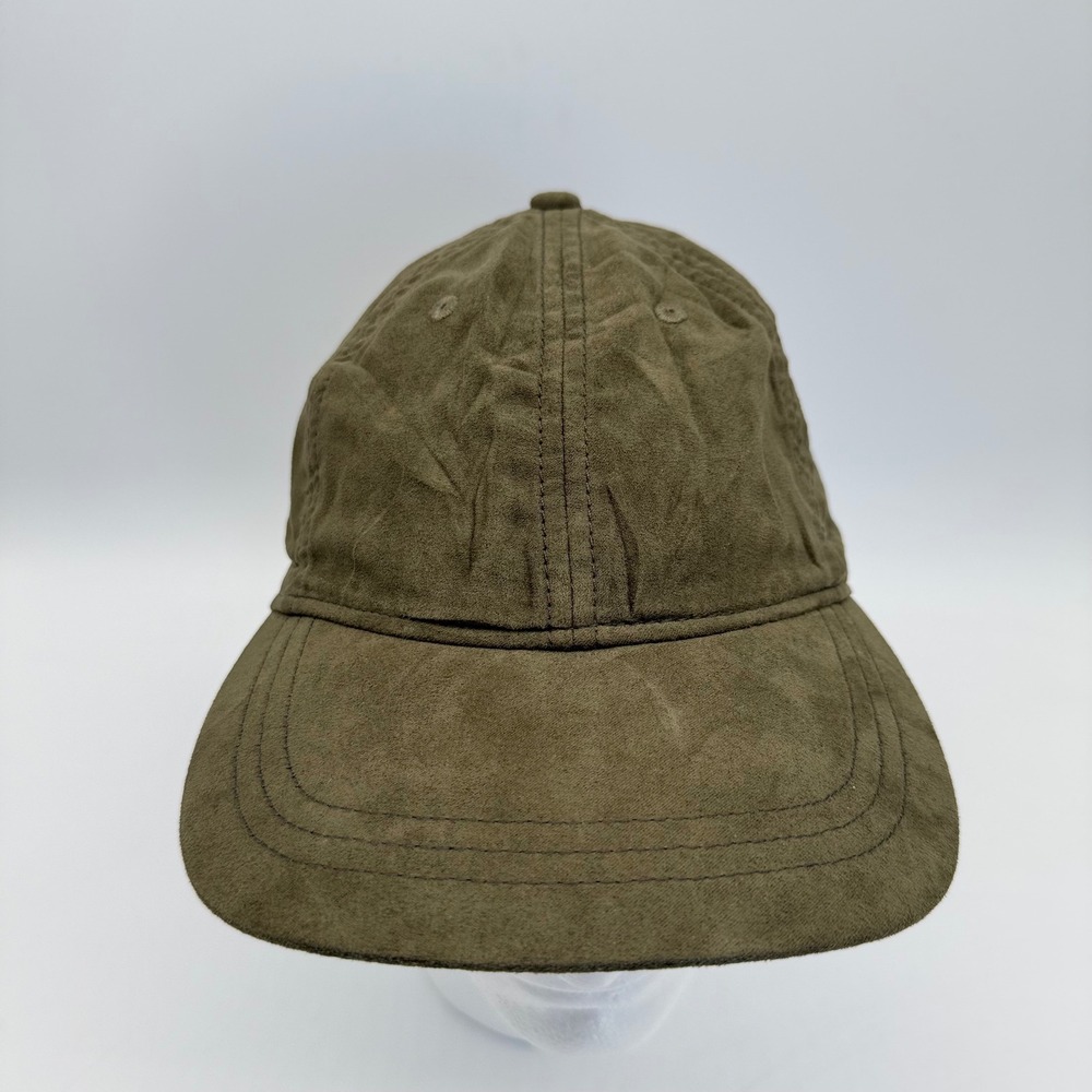 J. Crew Olive Green Faux Suede Baseball Cap Hat One Size Adjustable